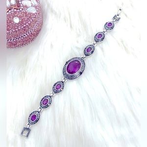 new Purple Crystal Bezel Bracelet nwt